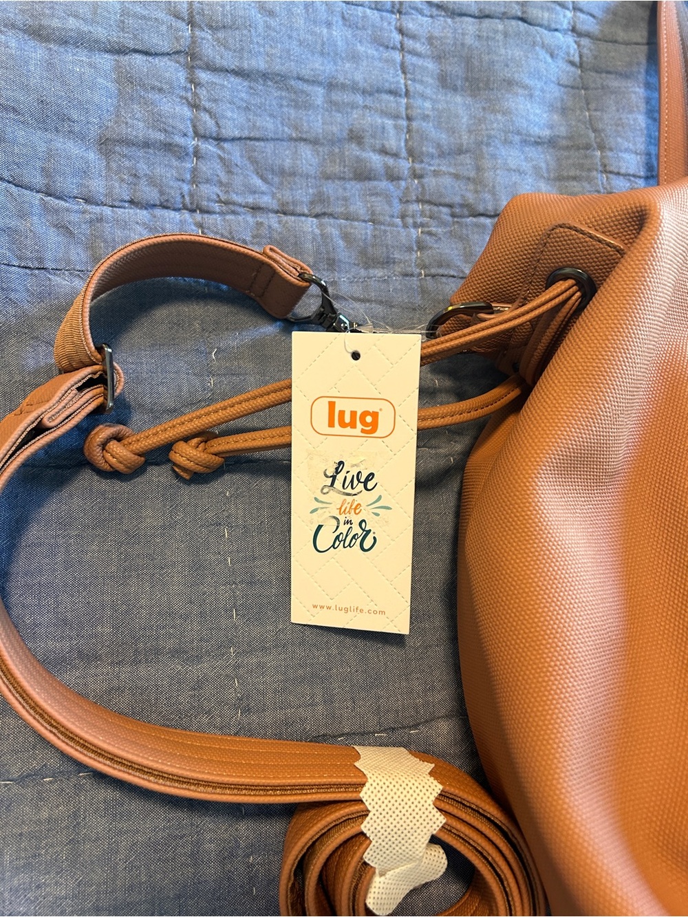 LUG Light Pink Leather-Look Tote Bag with Removable Strap Piper - Picture 2 of 13